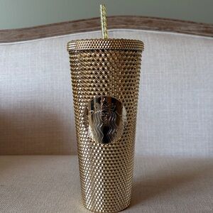 Starbucks 24 oz 2021 Gold Limited Edition Studded Venti Cold Cup Tumbler